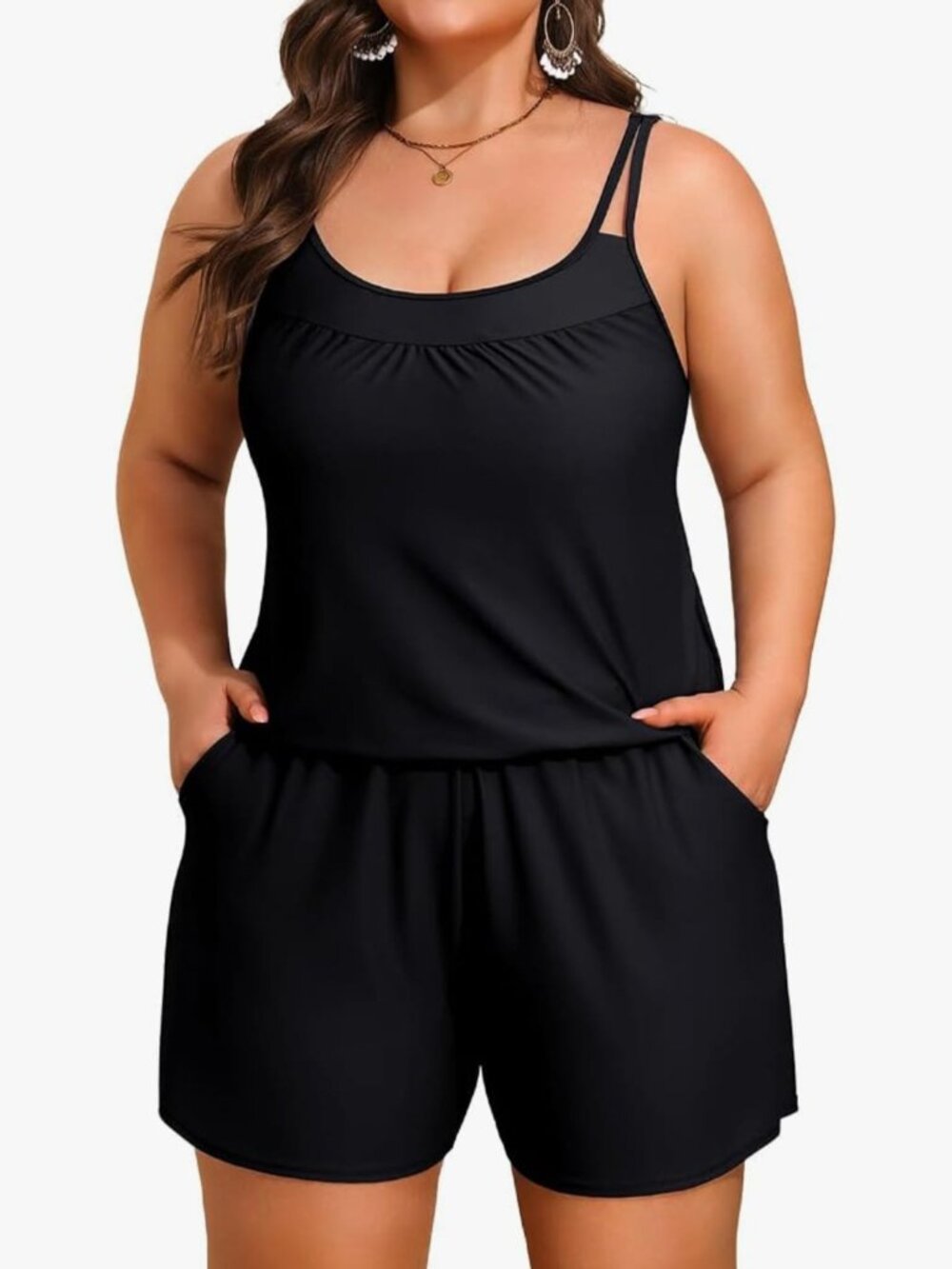 HUSKARY Women's Plus-Size One-Piece Swimsuit with Shorts, Full Coverage 2026